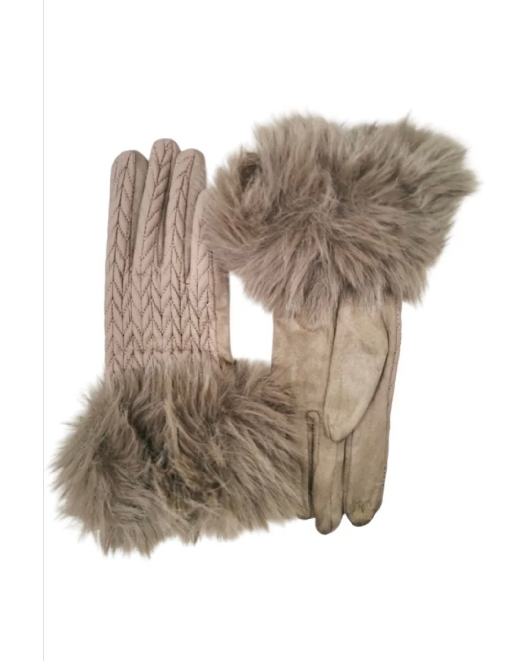 Handsker med fake fur